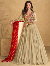 Designer  Embroidery Anarkali Dress With Leheriya Dupatta| bollywood dress | anarkali dress